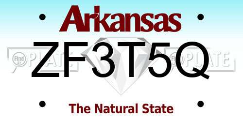 ZF3T5Q Arkansas License Plate