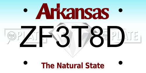 ZF3T8D Arkansas License Plate