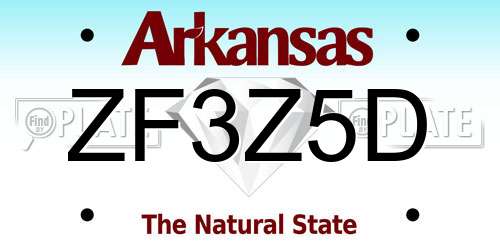 ZF3Z5D Arkansas License Plate