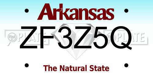 ZF3Z5Q Arkansas License Plate