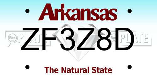 ZF3Z8D Arkansas License Plate