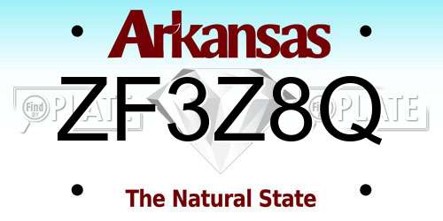 ZF3Z8Q Arkansas License Plate