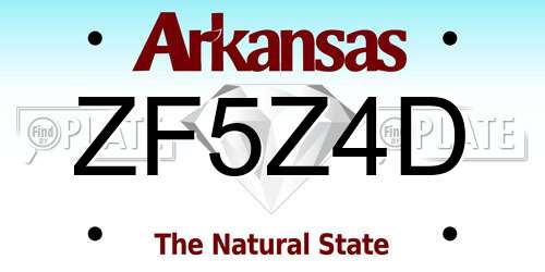 ZF5Z4D Arkansas License Plate