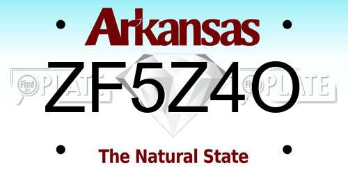 ZF5Z4O Arkansas License Plate