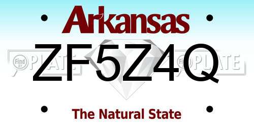 ZF5Z4Q Arkansas License Plate