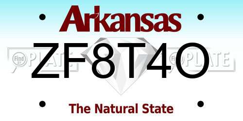 ZF8T4O Arkansas License Plate