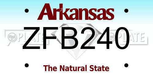 ZFB240 Arkansas License Plate
