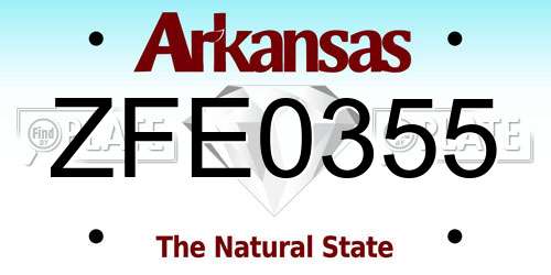 ZFE0355 Arkansas License Plate
