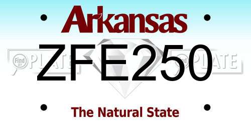 ZFE250 Arkansas License Plate