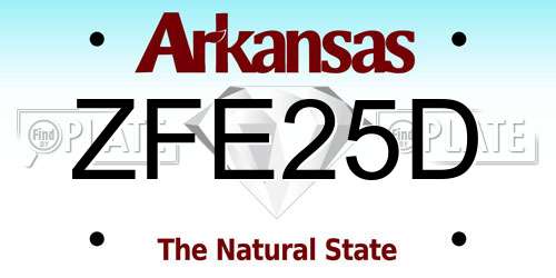 ZFE25D Arkansas License Plate