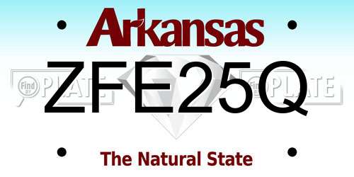 ZFE25Q Arkansas License Plate