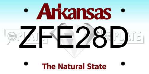 ZFE28D Arkansas License Plate