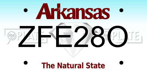 ZFE28O Arkansas License Plate