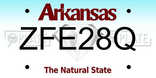 ZFE28Q Arkansas License Plate