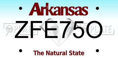 ZFE75O Arkansas License Plate