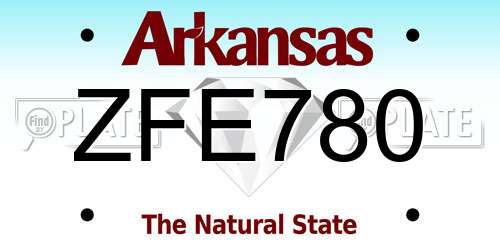 ZFE780 Arkansas License Plate