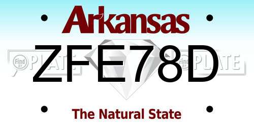 ZFE78D Arkansas License Plate