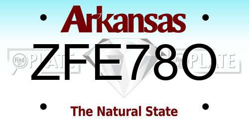 ZFE78O Arkansas License Plate