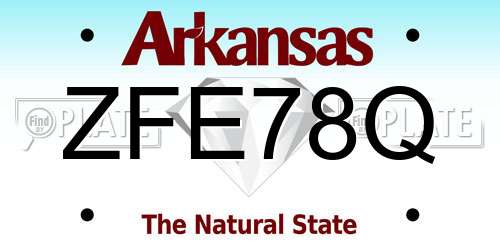 ZFE78Q Arkansas License Plate