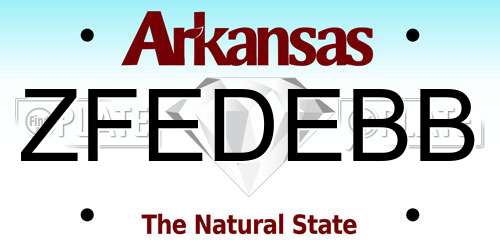 ZFEDEBB Arkansas License Plate