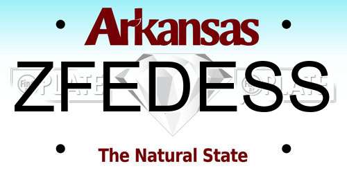 ZFEDESS Arkansas License Plate