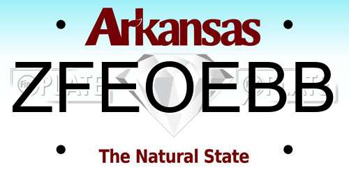 ZFEOEBB Arkansas License Plate