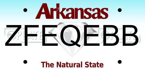 ZFEQEBB Arkansas License Plate