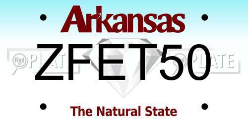 ZFET50 Arkansas License Plate