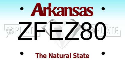 ZFEZ80 Arkansas License Plate