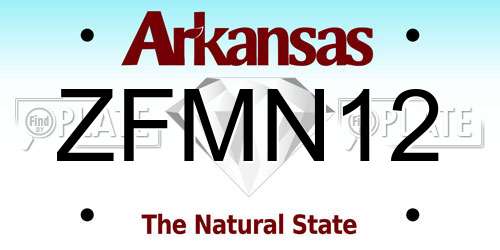 ZFMN12 Arkansas License Plate
