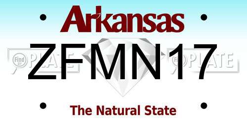 ZFMN17 Arkansas License Plate