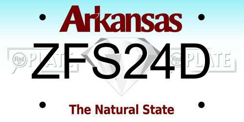 ZFS24D Arkansas License Plate