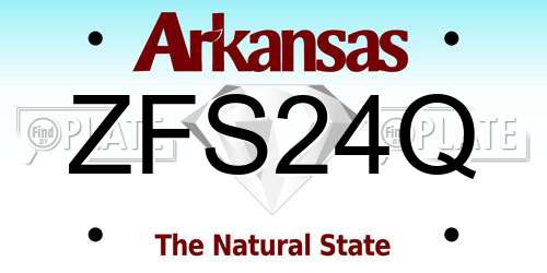 ZFS24Q Arkansas License Plate