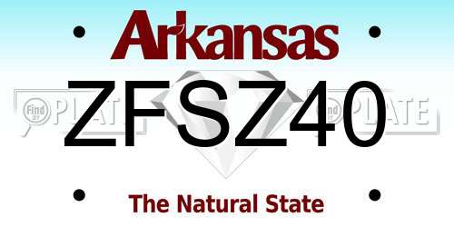 ZFSZ40 Arkansas License Plate