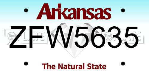ZFW5635 Arkansas License Plate