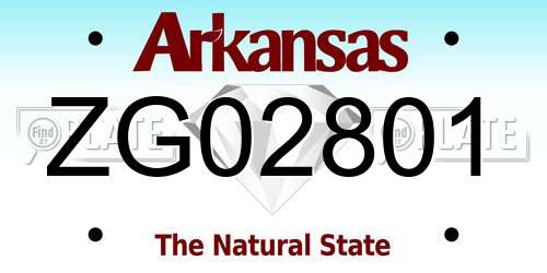 ZG02801 Arkansas License Plate