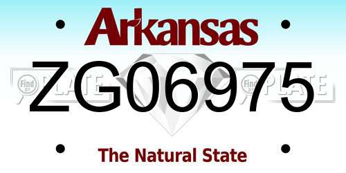 ZG06975 Arkansas License Plate