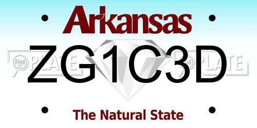 ZG1C3D Arkansas License Plate