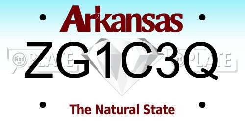 ZG1C3Q Arkansas License Plate