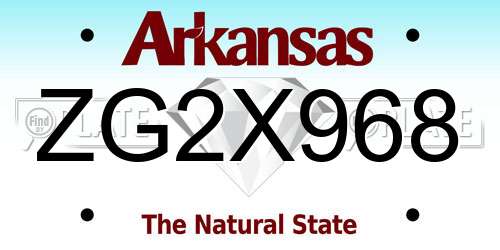 ZG2X968 Arkansas License Plate