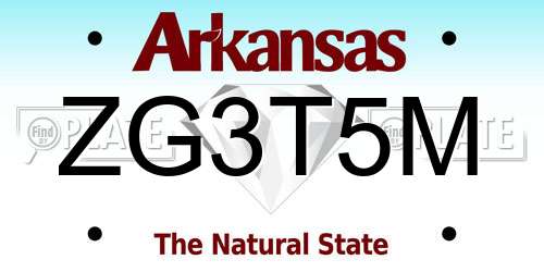 ZG3T5M Arkansas License Plate