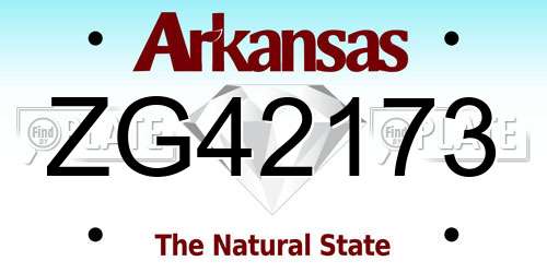 ZG42173 Arkansas License Plate