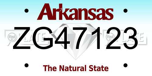 ZG47123 Arkansas License Plate
