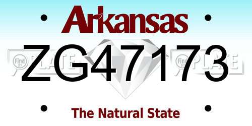ZG47173 Arkansas License Plate