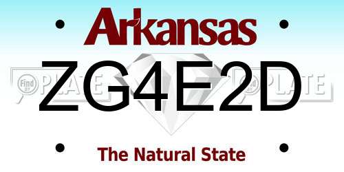 ZG4E2D Arkansas License Plate