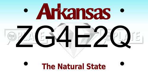 ZG4E2Q Arkansas License Plate