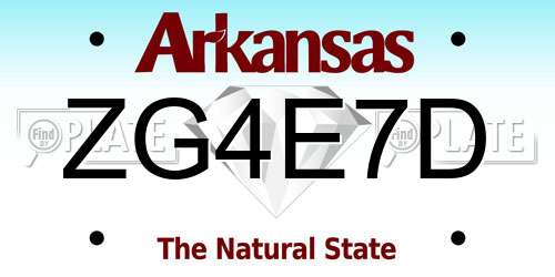 ZG4E7D Arkansas License Plate
