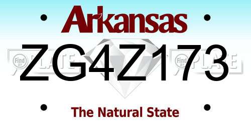 ZG4Z173 Arkansas License Plate