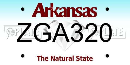 ZGA320 Arkansas License Plate