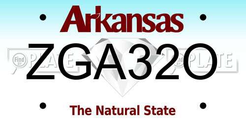 ZGA32O Arkansas License Plate
